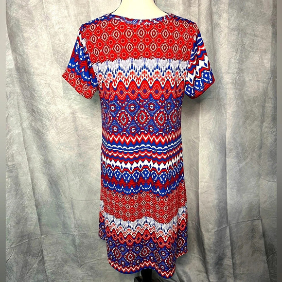 LuLaRoe Jessie Swing Dress in Patriotic Colors - Red, White & Blue - size Small - Picture 4 of 9